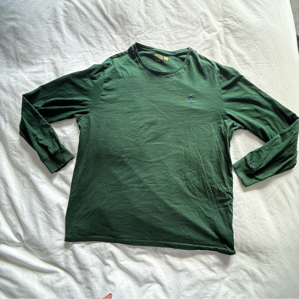 Polo Ralph Lauren Classic Logo Men’s XXL Green Long Sleeve Tee - Picture 4 of 9